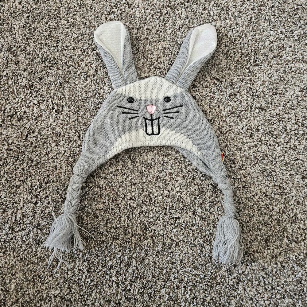 Build-A-Bear Workshop BABW Knitted Bunny Hat Shimmer Ears Heart Nose